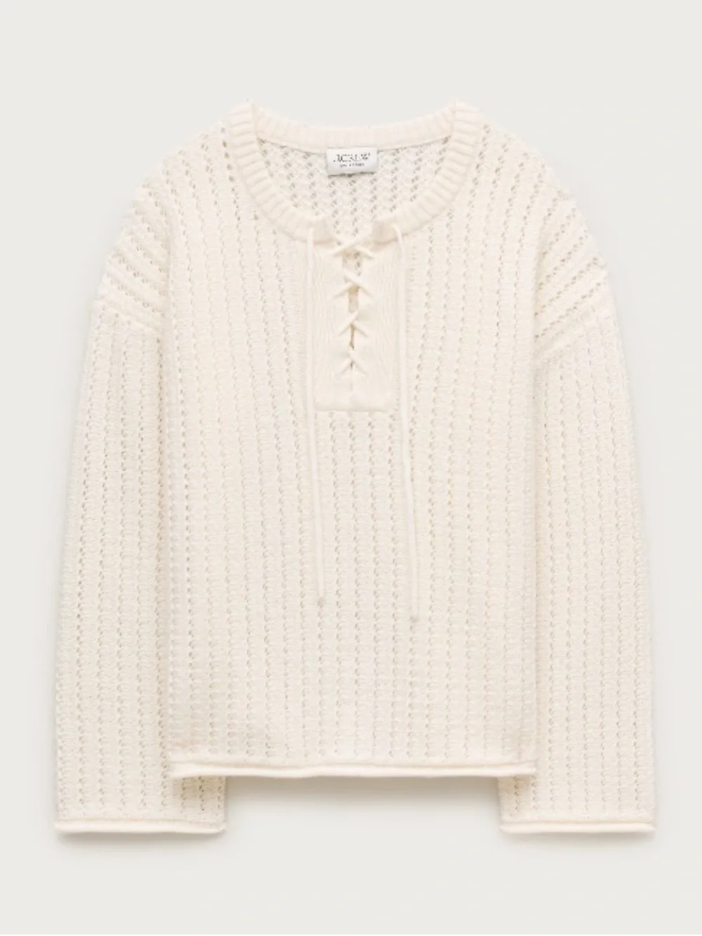 J.Crew Collection Cashmere lace-up pointelle tunic CT957